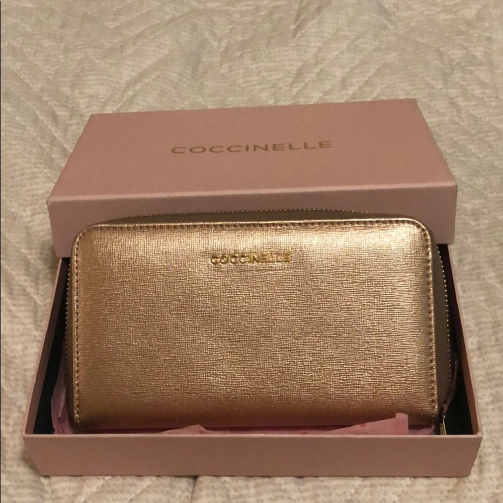 Coccinelle rose gold wallet